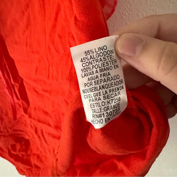 Umgee New Large Red Animal Print Ruffle Sleeve Blouse Breezy - Picture 7 of 11